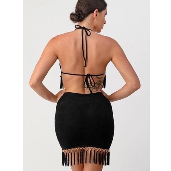 Suede Top with Fringe - Picture 3 of 3